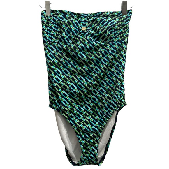 Shoshanna Other - Shoshanna Swimwear Bandeau One Piece Chain link Print Sweetheart Medium